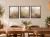 Zestaw 3 Obrazów w Ramach 33x43 cm Łąka Kwiaty Beżowe do Salonu