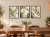 Zestaw 3 Obrazów w Ramach 33x43 cm Zielone Liście Złote do Salonu
