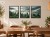 Zestaw 3 Obrazów w Ramach 33x43 cm Las Mgła Góry Natura do Salonu