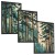 Tryptyk Las Drzewa 3 Obrazy w Ramach 33x43 cm do Salonu Sypialni Kuchni