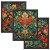 Zestaw 3 Obrazów w Ramach 33x43 cm Tryptyk Roślinny Ornament do Salonu