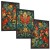 Zestaw 3 Obrazów w Ramach 33x43 cm Tryptyk Roślinny Ornament do Salonu