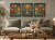 Zestaw 3 Obrazów w Ramach 33x43 cm Tryptyk Roślinny Ornament do Salonu