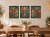 Zestaw 3 Obrazów w Ramach 33x43 cm Tryptyk Roślinny Ornament do Salonu