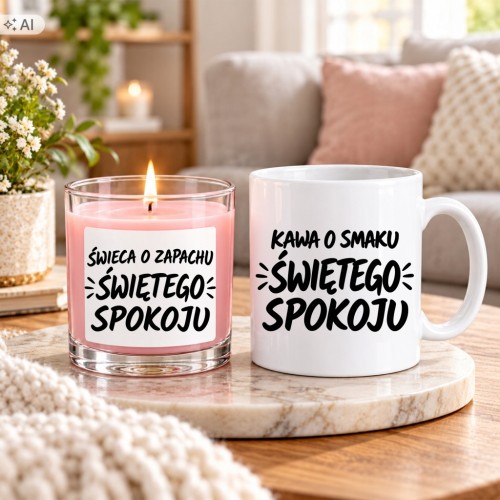 ZESTAW KUBEK ŚWIECA ŚWIECZKA PREZENT DLA MAMY TATY PRZYJACIÓŁKI GOTOWY