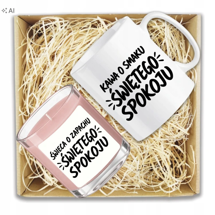 ZESTAW KUBEK ŚWIECA ŚWIECZKA PREZENT DLA MAMY TATY PRZYJACIÓŁKI GOTOWY